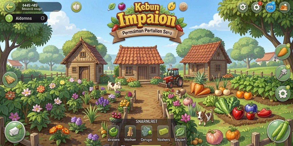 Tampilan screenshot gameplay 3446 yang menampilkan aktivitas pertanian yang seru.