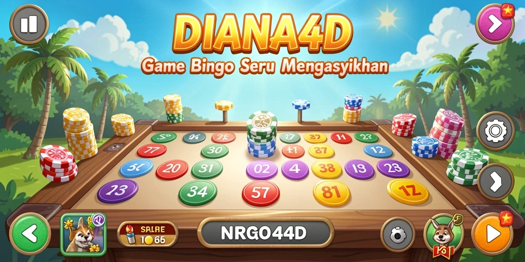 Tampilan gameplay DIANA4D yang seru dengan nomor Bingo yang menarik.