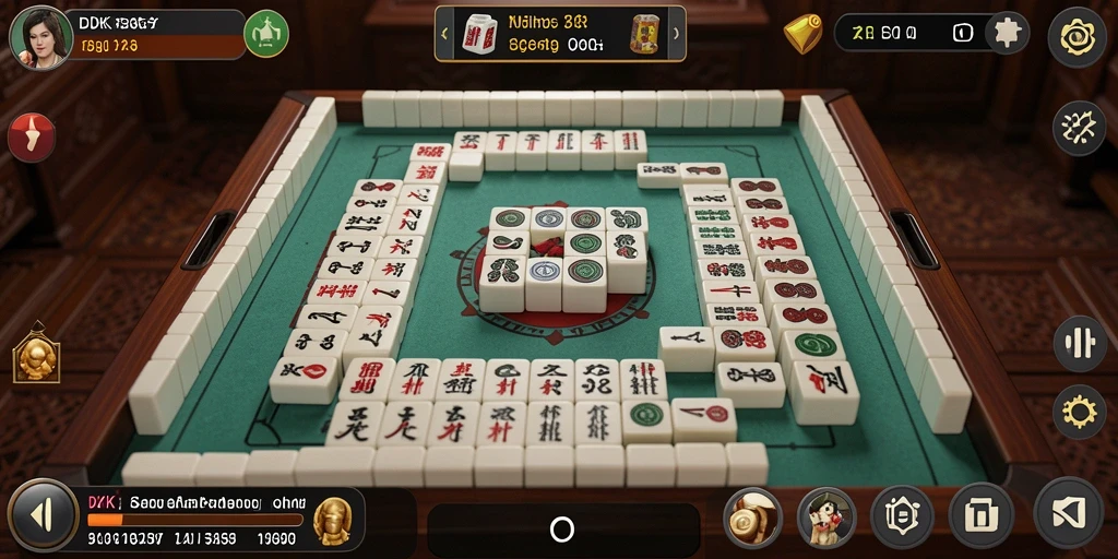 Tampilan menarik dari gameplay Mahjong DKK yang seru.