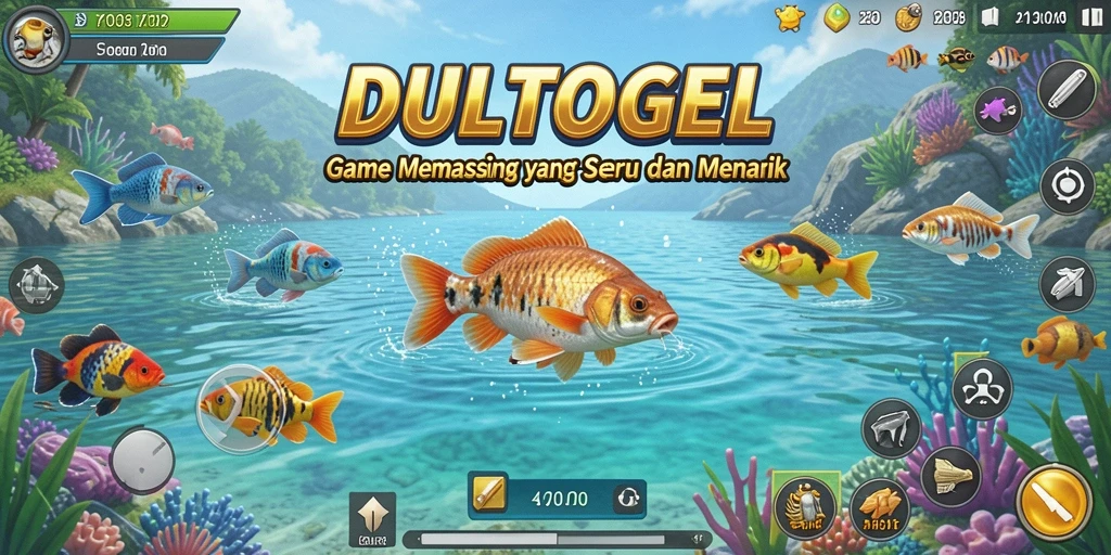 Screenshot DULTOGEL menampilkan aksi memancing yang seru.