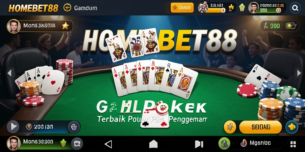 Tampilan gameplay menarik dari HOMEBET88 dengan suasana meja poker.