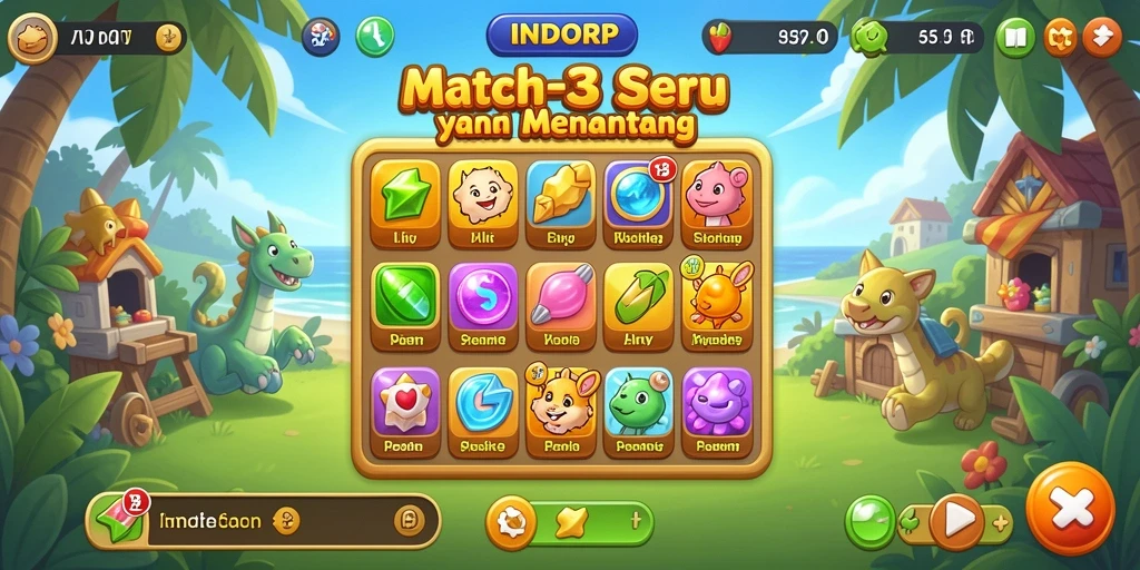 Tampilan gameplay INDORP yang seru dalam mencocokkan objek.