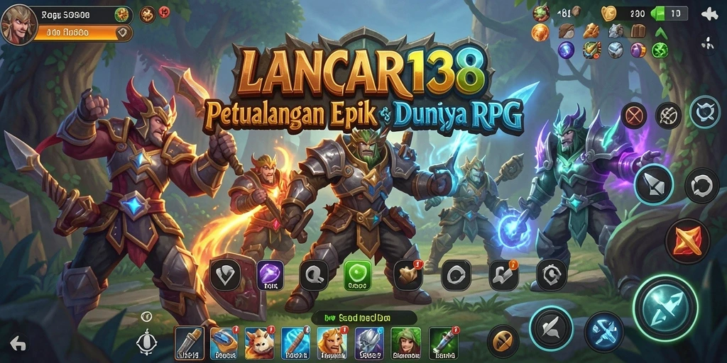 Tampilan gameplay LANCAR138 yang menampilkan pertarungan seru dan dunia yang luas.