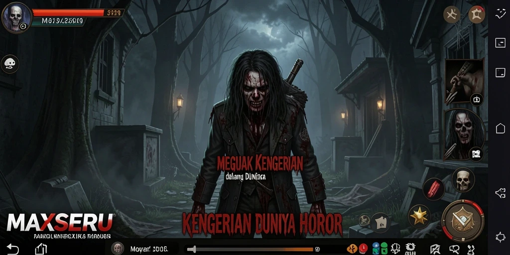 Screenshot tampilan gameplay Horror MAXSERU yang mendebarkan.