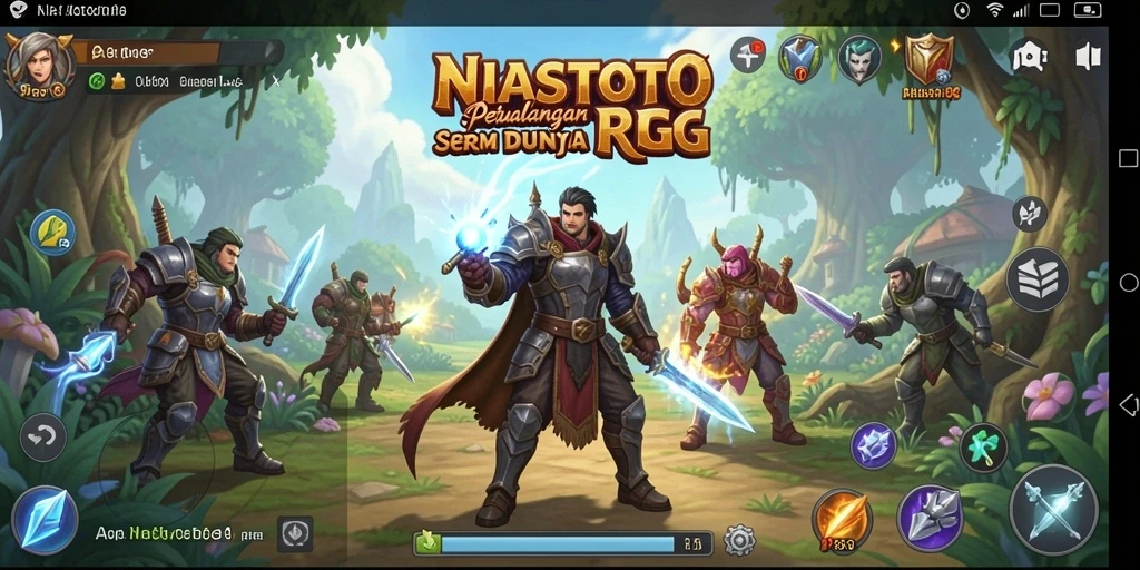 Tampilan gameplay seru dari NIASTOTO dengan petualangan RPG penuh aksi.