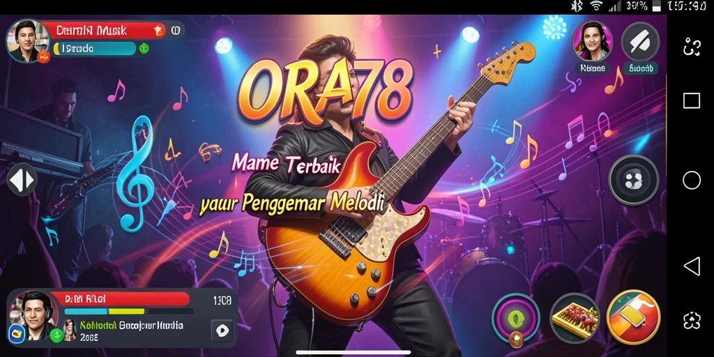 Tangkapan layar gameplay ORA78 menunjukkan keseruan bermain musik.