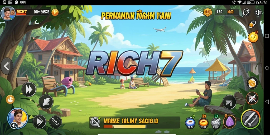 Tampilan gameplay RICH7 yang mengasyikkan dan berwarna-warni.