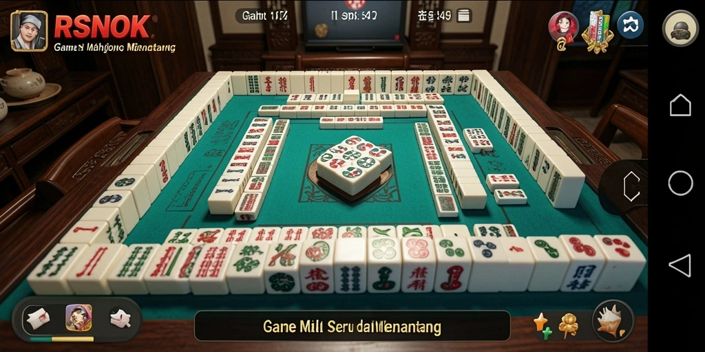 Screenshot gameplay RSNOK menampilkan serunya permainan Mahjong.