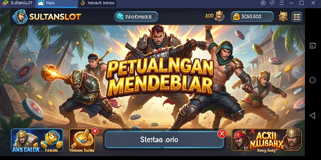 Tangkapan layar menunjukkan aksi mendebarkan dalam SULTANSLOT.