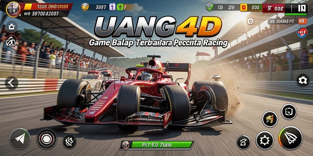 Gameplay seru UANG4D saat balapan di lintasan menantang.