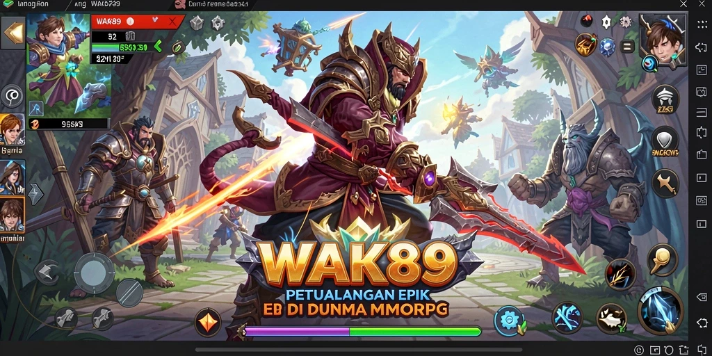 Screenshot menunjukkan aksi seru karakter dalam pertempuran MMORPG.
