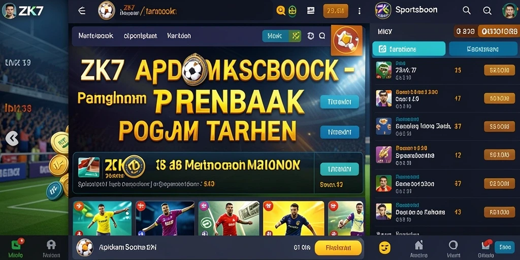Tampilan utama ZK7 menampilkan berbagai pilihan taruhan olahraga.